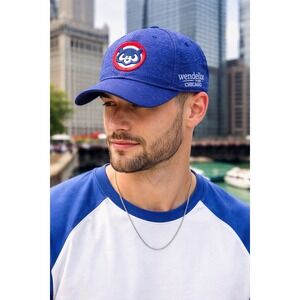 Chicago Cubs Bear Logo Blue Adjustable Hat Wendella 1935 Promo Cap Men Women